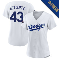 Rick Sutcliffe #43 Los Angeles Dodgers Women's Home Retired Player Jersey - White Replica Rick Sutcliffe #43 Los Angeles Dodgers Women's Home Retired Player Jersey - White Replica
