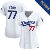 River Ryan #77 Los Angeles Dodgers Women's Home Jersey - White Limited