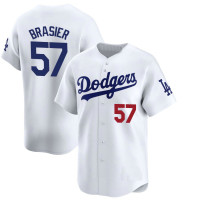 Ryan Brasier #57 Los Angeles Dodgers Home Jersey - White Limited Ryan Brasier #57 Los Angeles Dodgers Home Jersey - White Limited