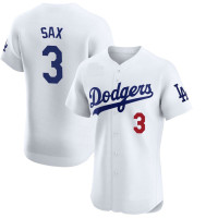 Steve Sax #3 Los Angeles Dodgers Home Retired Player Jersey - White Elite Steve Sax #3 Los Angeles Dodgers Home Retired Player Jersey - White Elite