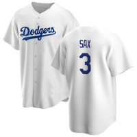 Steve Sax #3 Los Angeles Dodgers Home Retired Player Jersey - White Replica Steve Sax #3 Los Angeles Dodgers Home Retired Player Jersey - White Replica
