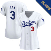 Steve Sax #3 Los Angeles Dodgers Women's Home Retired Player Jersey - White Limited Steve Sax #3 Los Angeles Dodgers Women's Home Retired Player Jersey - White Limited