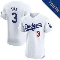Steve Sax #3 Los Angeles Dodgers Youth Home Retired Player Jersey - White Elite Steve Sax #3 Los Angeles Dodgers Youth Home Retired Player Jersey - White Elite